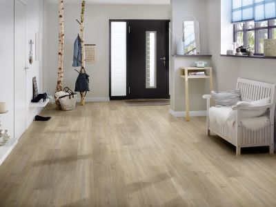 Salon clair et douillet avec un sol stratifié chêne khaki de chez 100%Bois à Bordeaux